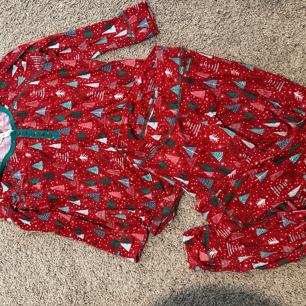 Matilda Jane Red and Green Pajama Set